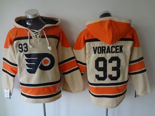 Philadelphia Flyers 93 Jakub Voracek Cream Sawyer Hooded Sweatshirt NHL jersey