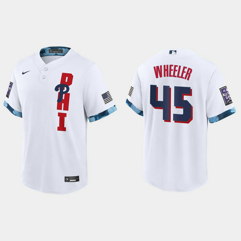 Philadelphia Phillies #45 Zack Wheeler 2021 Mlb All Star Game Fan's Version White Jersey