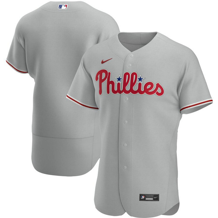 Philadelphia Phillies Men's Nike Gray Road 2020 Authentic Official Team MLB Jersey