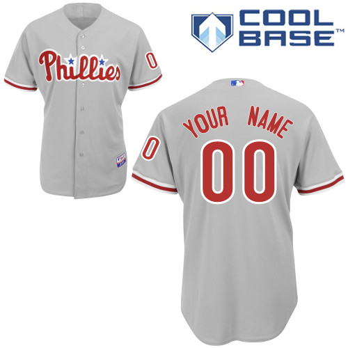 Philadelphia Phillies personalized Custom grey MLB Jersey