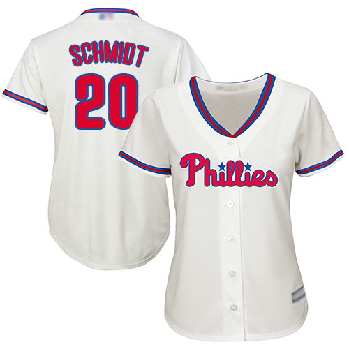 Phillies #20 Mike Schmidt Cream Alternate Women's Stitched Baseball Jersey