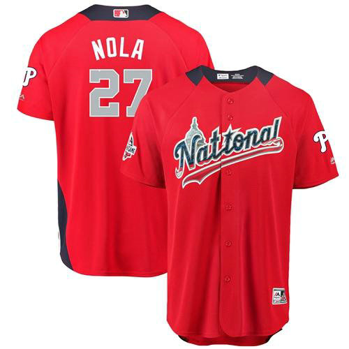 Phillies #27 Aaron Nola Red 2018 All-Star National League Stitched Baseball Jersey