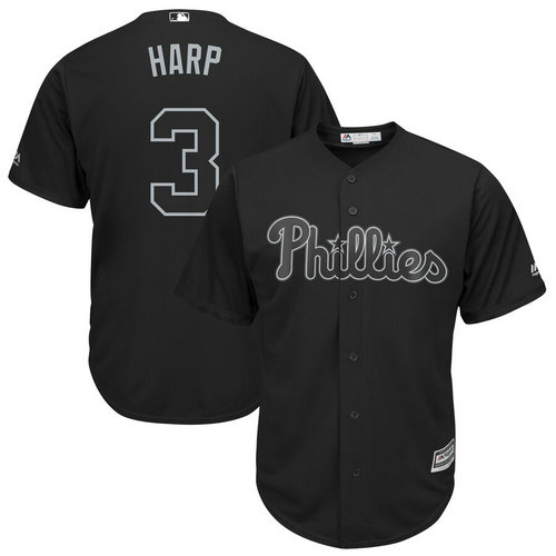 Phillies 3 Bryce Harper Harp Black 2019 Players' Weekend Player Jersey