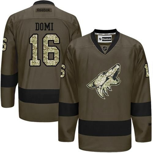 Phoenix Coyotes 16 Max Domi Green Salute to Service NHL Jersey