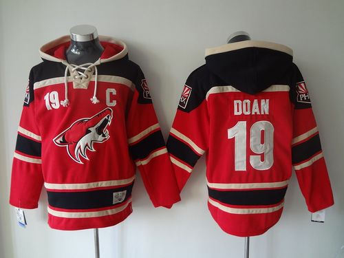Phoenix Coyotes 19 Shane Doan Red Sawyer Hooded Sweatshirt NHL Jersey
