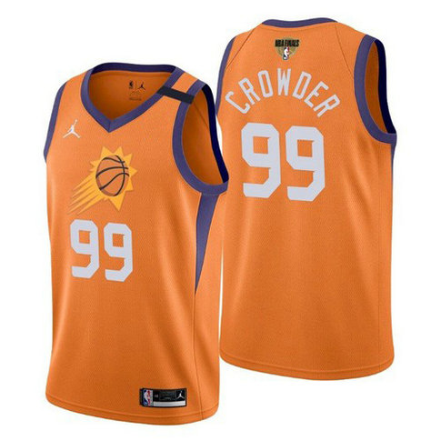 Phoenix Suns #99 Jae Crowder Men's 2021 NBA Finals Bound Statement Edition NBA Jersey Orange