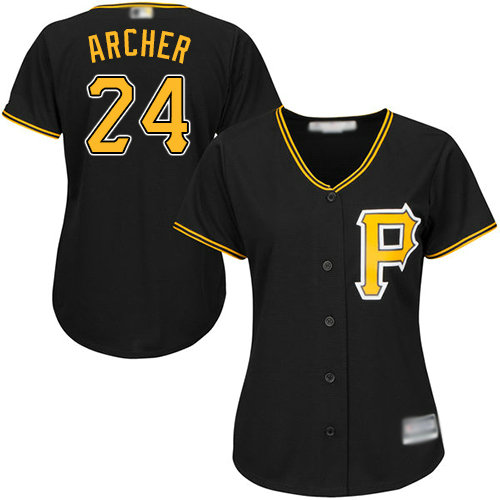 Pirates #24 Chris Archer Black Alternate Women's Stitched Baseball Jersey