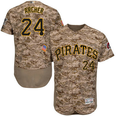 Pirates #24 Chris Archer Camo Flexbase Authentic Collection Stitched Baseball Jersey