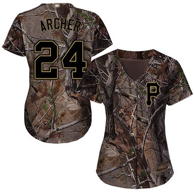 Pirates #24 Chris Archer Camo Realtree Collection Cool Base Women's Stitched Baseball Jersey