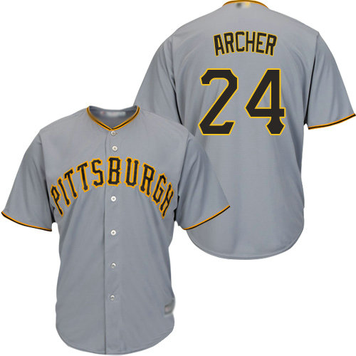 Pirates #24 Chris Archer Grey Cool Base Stitched Youth Baseball Jersey