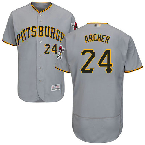 Pirates #24 Chris Archer Grey Flexbase Authentic Collection Stitched Baseball Jersey