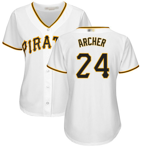 Pirates #24 Chris Archer White Home Women's Stitched Baseball Jersey