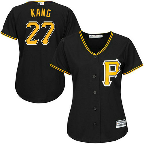 Pirates #27 Jung-ho Kang Black Alternate Women's Stitched MLB Jersey_1