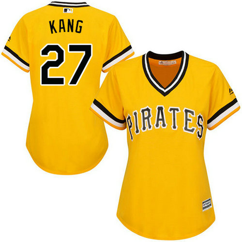 Pirates #27 Jung-ho Kang Gold Alternate Women's Stitched MLB Jersey_1