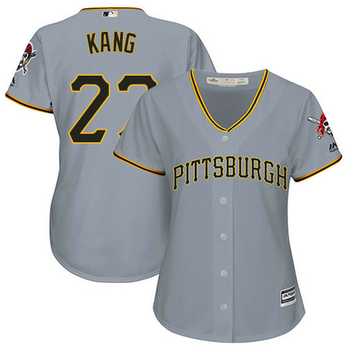 Pirates #27 Jung-ho Kang Grey Road Women's Stitched MLB Jersey_1