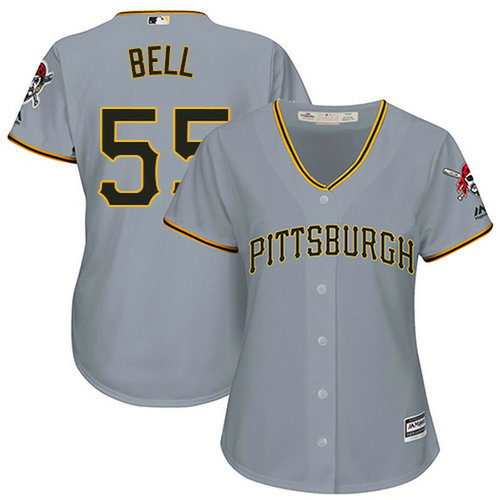 Pirates #55 Josh Bell Grey Road Women's Stitched MLB Jersey_1