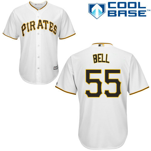 Pirates #55 Josh Bell White Cool Base Stitched Youth MLB Jersey