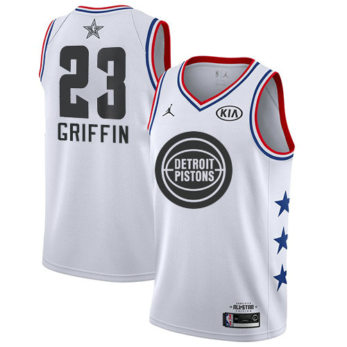 Pistons #23 Blake Griffin White Basketball Jordan Swingman 2019 All-Star Game Jersey