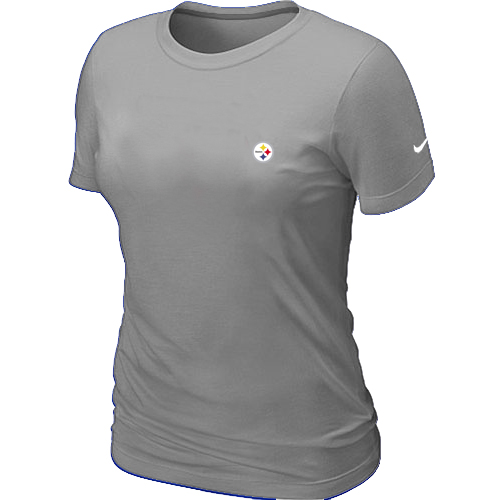 Pittsburgh  Steelers  Chest embroidered logo  women's T-Shirt Grey