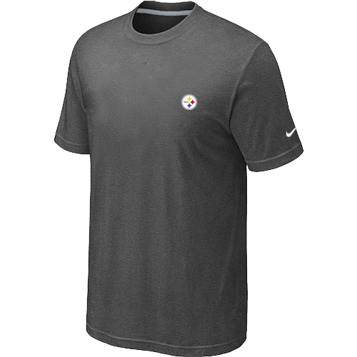 Pittsburgh  Steelers Chest embroidered logo T-Shirt D.GREY