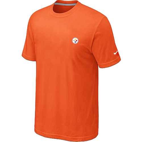 Pittsburgh  Steelers Chest embroidered logo T-Shirt orange