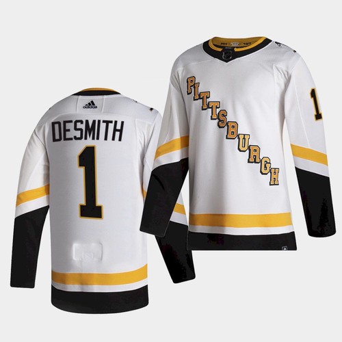 Pittsburgh Penguins #1 Casey DeSmith White 2021 Reverse Retro Jersey