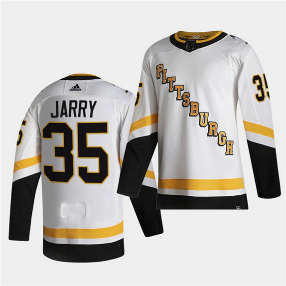 Pittsburgh Penguins #35 Tristan Jarry 2021 Reverse Retro White Jersey