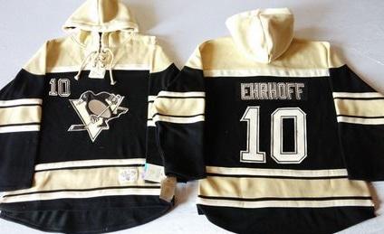 Pittsburgh Penguins 10 Christian Ehrhoff Black Sawyer Hooded Sweatshirt NHL Jersey