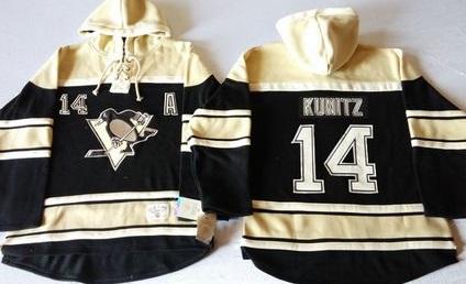 Pittsburgh Penguins 14 Chris Kunitz Black Sawyer Hooded Sweatshirt NHL Jersey