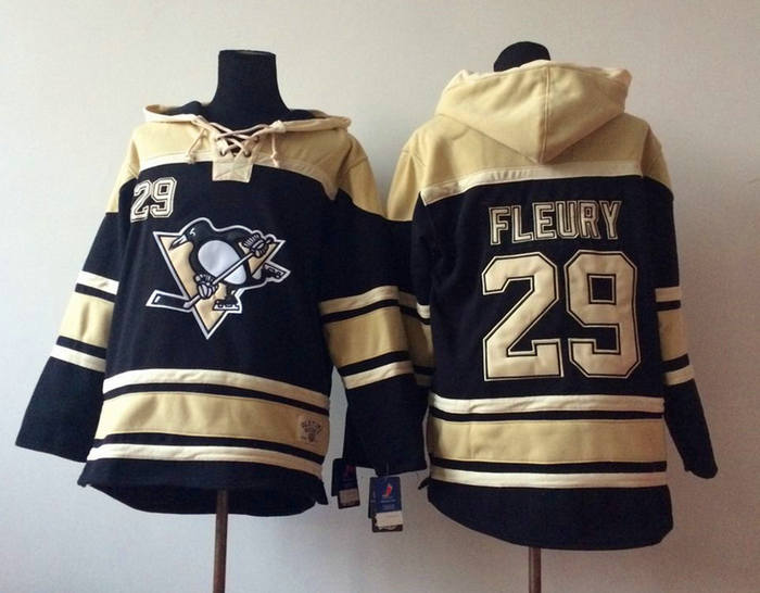 Pittsburgh Penguins 29 Marc-Andre Fleury black NHL hockey hoddies
