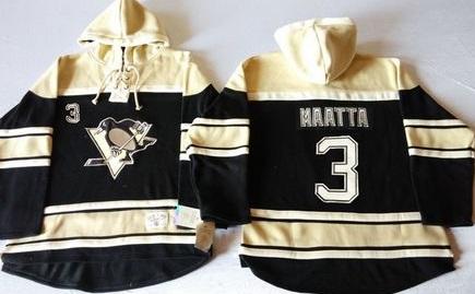 Pittsburgh Penguins 3 Olli Maatta Black Sawyer Hooded Sweatshirt NHL Jersey