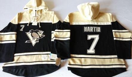 Pittsburgh Penguins 7 Paul Martin Black Sawyer Hooded Sweatshirt NHL Jersey