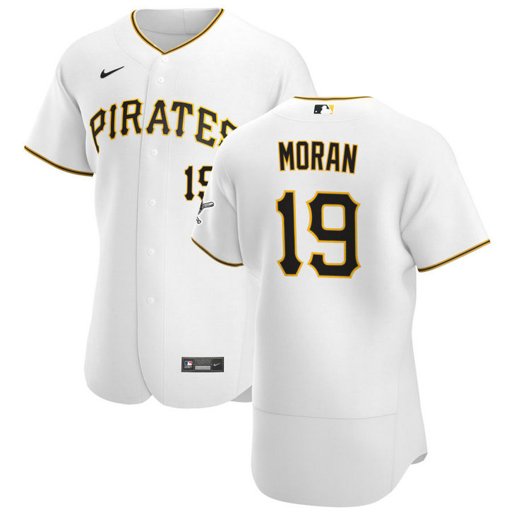 Pittsburgh Pirates #19 Colin Moran Men's Nike White Home 2020 Authentic Player MLB Jersey