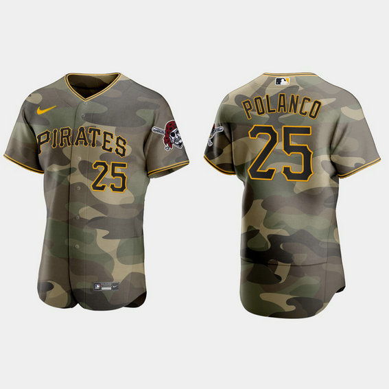 Pittsburgh Pirates #25 Gregory Polanco Men's Nike 2021 Armed Forces Day Authentic MLB Jersey -Camo