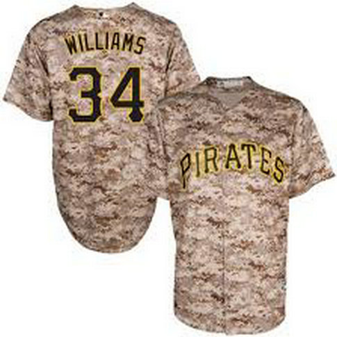 Pittsburgh Pirates #34 Trevor Williams Camo Flexbase Jersey