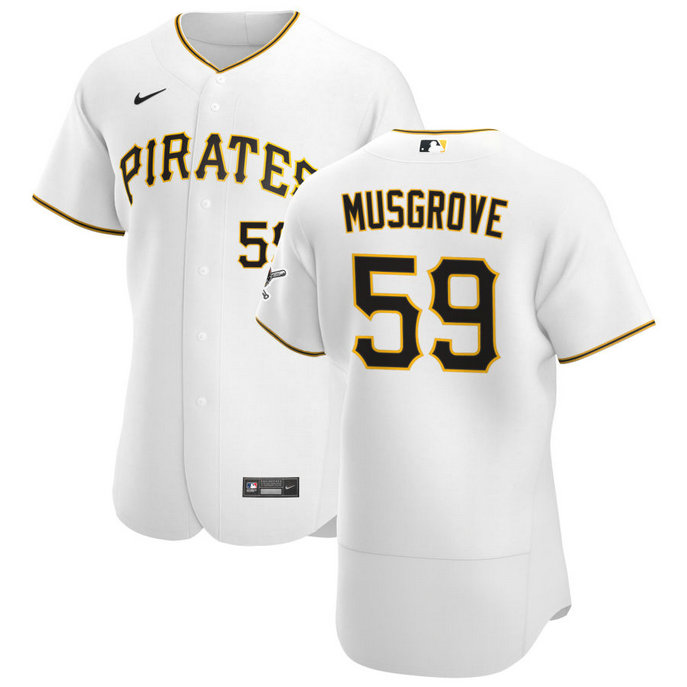 Pittsburgh Pirates #59 Joe Musgrove Men's Nike White Home 2020 Authentic Player MLB Jersey