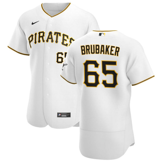 Pittsburgh Pirates #65 JT Brubaker Men's Nike White Home 2020 Authentic Player MLB Jersey