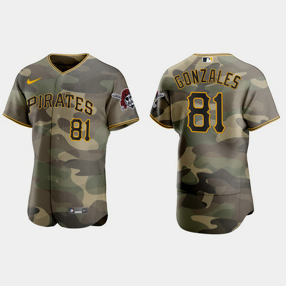 Pittsburgh Pirates #81 Nick Gonzales Men's Nike 2021 Armed Forces Day Authentic MLB Jersey -Camo