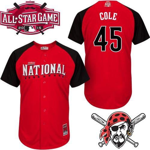Pittsburgh Pirates 45 Gerrit Cole Red 2015 All-Star National League Baseball Jersey