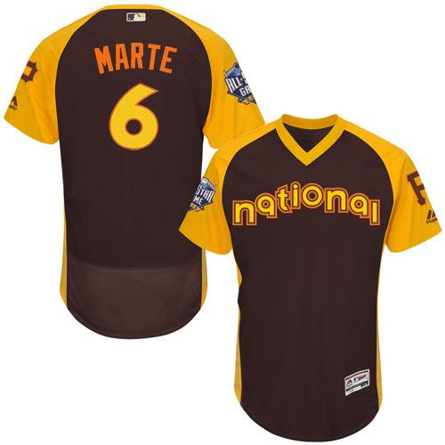 Pittsburgh Pirates 6 Starling Marte Brown Flexbase Authentic Collection 2016 All-Star National League Baseball Jersey