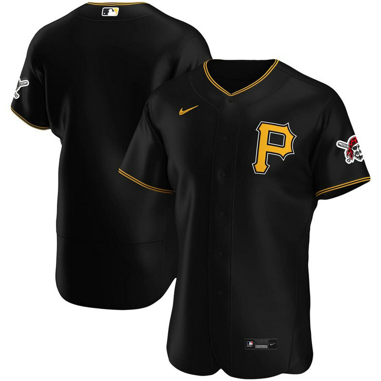 Pittsburgh Pirates Men's Nike Black Alternate 2020 Authentic Logo Team MLB Jersey