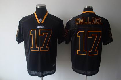 Pittsburgh Steelers #17 Mike Wallace black Champs Tackle Twill jerseys