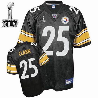 Pittsburgh Steelers #25 Ryan Clark Black Team Color 2011 Super Bowl XLV jerseys black