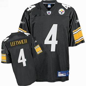 Pittsburgh Steelers #4 BYRON LEFTWICH Team black Color Jersey
