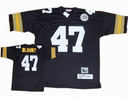 Pittsburgh Steelers #47 Mel Blount Throwback Jersey Black