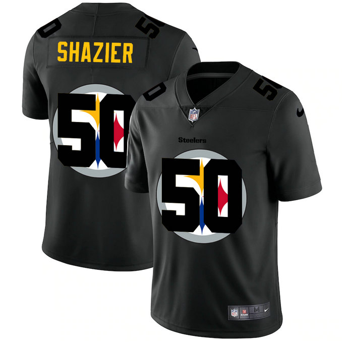 Pittsburgh Steelers #50 Ryan Shazier Men's Nike Team Logo Dual Overlap Limited NFL Jersey Black