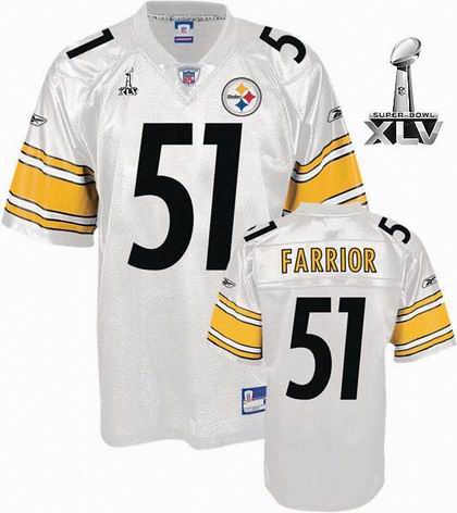Pittsburgh Steelers #51 James Farrior 2011 Super Bowl XLV jerseys white