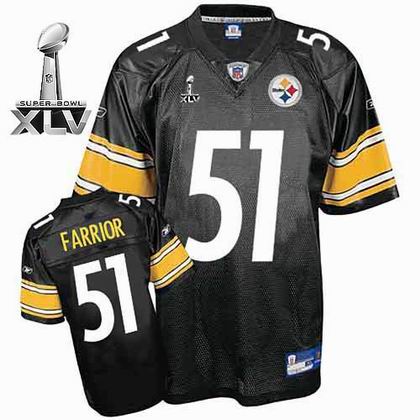 Pittsburgh Steelers #51 James Farrior Team Color 2011 Super Bowl jerseys black