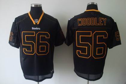 Pittsburgh Steelers #56 Lamarr Woodley black Champs Tackle Twill jerseys