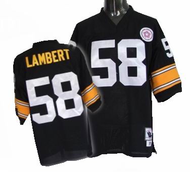 Pittsburgh Steelers #58 Jack Lambert BLACK MitchellandNess jersey